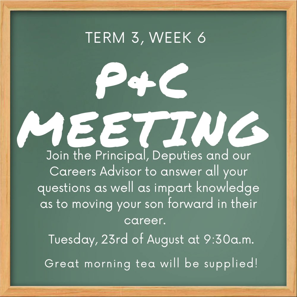 💥💥FREE FOOD ALERT!!💥💥 Now that we have your attention, parents and caregivers are invited to join us at Belmore Boys’ for a P&amp;C Meeting. Meet with the Principal, Deputies and Careers Advisor to discuss your son’s education and forward planning. Bring your appetites with you.