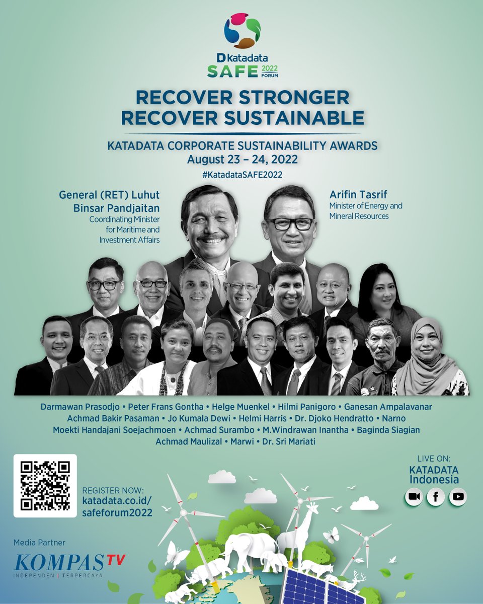 KompasTV's tweet photo. #KatadataSAFE2022 mengajak para pemangku kepentingan dari pemerintah, korporasi, dan organisasi masyarakat sipil untuk memikirkan tindakan nyata mewujudkan pembangunan berkelanjutan di Indonesia.
Daftar Sekarang! Gratis!
https://t.co/Yo9GENX0da
#katadataevent https://t.co/NkW4SwduPo