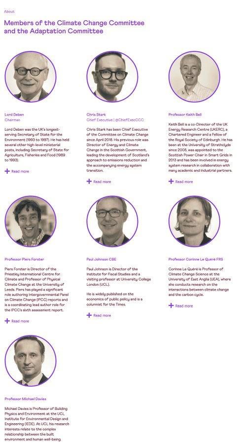 latimeralder's tweet photo. This is the Climate Change Committee
They're unelected, unaccountable academics led by John Swleyn Beefburger ('Lord Deben')
You and I have no say over them. We cannot get rid of them
Yet they effectively make our climate policy..and from that our energy policy
Viva Clexit! https://t.co/UzEYw3FRsM