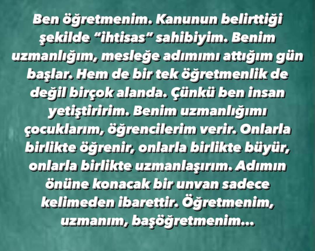 Ben öğretmenim. Sınavla değil,  yıllarla uzmanım. #öğretmenlerkabineyibekliyor