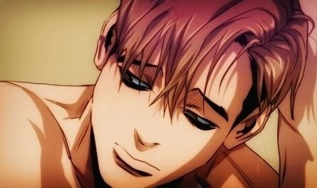 He sighs.