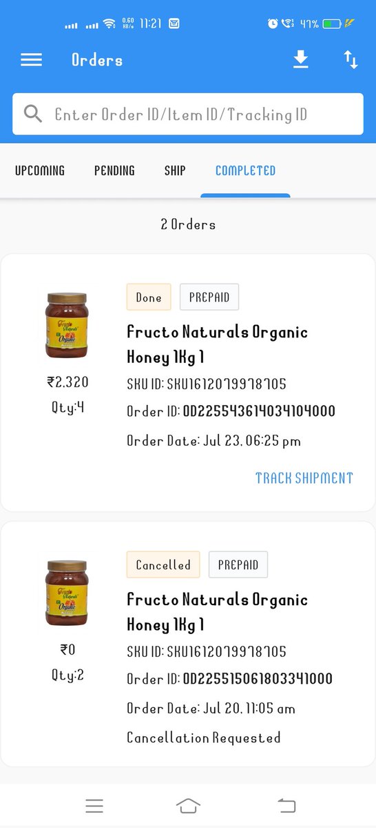 imran_ajnabi's tweet photo. @Flipkart @flipkartsupport
#flipkart is harassing their sellers. My product of approx ₹2000 is returned but what I got a ₹475 dabur honey instead. After SPF claim they approve only ₹400/- and ate more than ₹1600/- https://t.co/Xh3IM59ALF