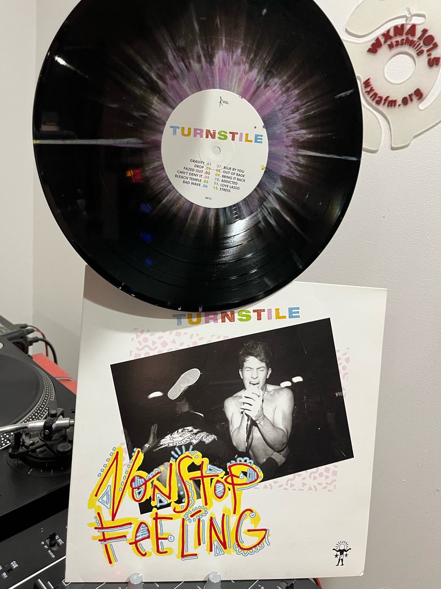 8/21- <a href="/NashRockCity/">Drew Wilson</a> spinning @turnstilehc live on <a href="/WXNAfm/">WXNA 101.5 FM</a> They’ll be playing in town this week at the big show with @mcrofficial this week, and figured we’d show off some back catalogue for that whole stadium of fans about to get blown away, &amp; wow, this galaxy splatter on black!