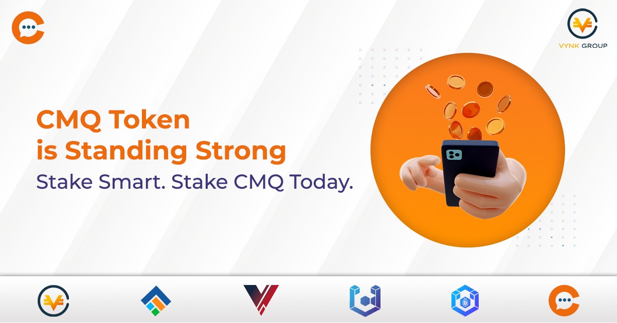 vynkgroup's tweet photo. The CMQ token is part of the VYNK ecosystem and is standing its ground in the current bear market.
Stake smart. Stake CMQ today!
#CMQ #communique #vynk #vync #vynkpay #vynkchain #safepool #staking https://t.co/eX4H6v2sX7