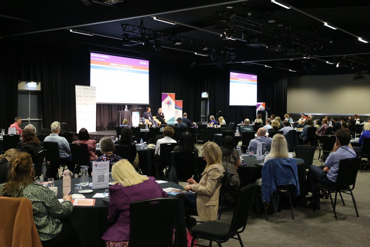 anzmha's tweet photo. Closing out the first day of #WMHS22 is our keynote panel with Lucas Finch @Xero, Jono Nicholas @EYNews and Dr Laura Kirby @CommBank, who will discuss 'What Do Chief Mental Health Officers Do and What Does this Mean for the Future of Workplace Mental Health?' https://t.co/TYFUez7QxU