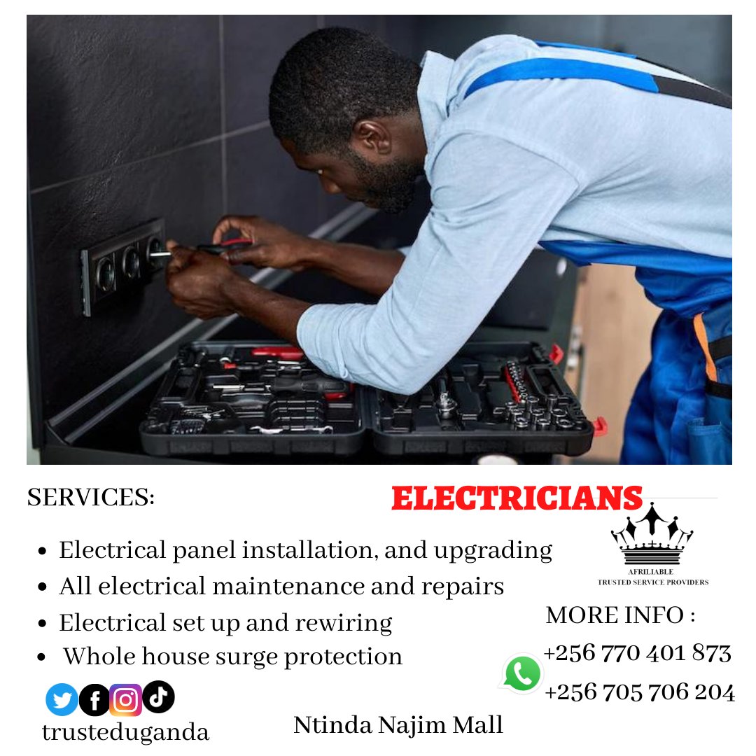 TrustedUganda's tweet photo. Hello Uganda we are here to serve you. 
By using our fully vetted service providers, you save money &amp; time. 
They provide the best technical advice and service needed to a consumer without compromising Quality. https://t.co/Gc0AfwodlZ
