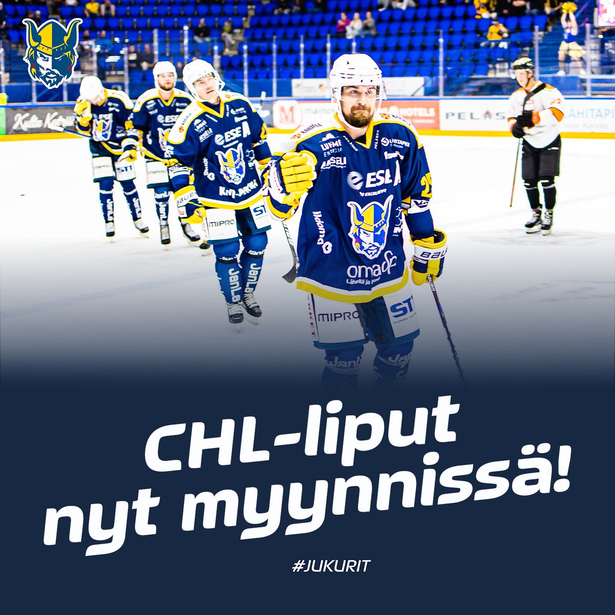 CHL:n kotiotteluiden irtoliput nyt myynnissä! 

Kamppailu Euroopan herruudesta käynnistyy Ikioma Areenalla syyskuun ensimmäisenä viikonloppuna. 

Tällä viikolla saat avausviikonlopun liput kaksi yhden hinnalla 🤩

🎫 Liput: lippu.fi/jukurit 

#Jukurit #ChampionsGoBeyond