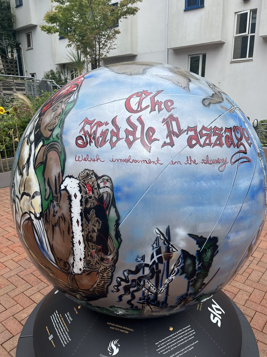 rapclassroom's tweet image. The relationship between chattel slavery and Swansea’s industrial development as ‘Copperopolis’ is explored through this globe by @kylelegall is at the @GlynnVivian. 1 of 10 globes on the @TWR__org trail in the city.