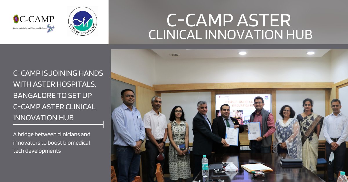 CCAMP_India's tweet photo. We have joined hands with @asterbangalore to set up CCAMP Aster Clinical Innovation Hub

This hub will be a bridge between clinicians &amp; innovators to boost biomedical tech developments, especially in #AntiMicrobialResistance for infection prevention &amp; control, stewardship etc https://t.co/VbnCTDQKjG