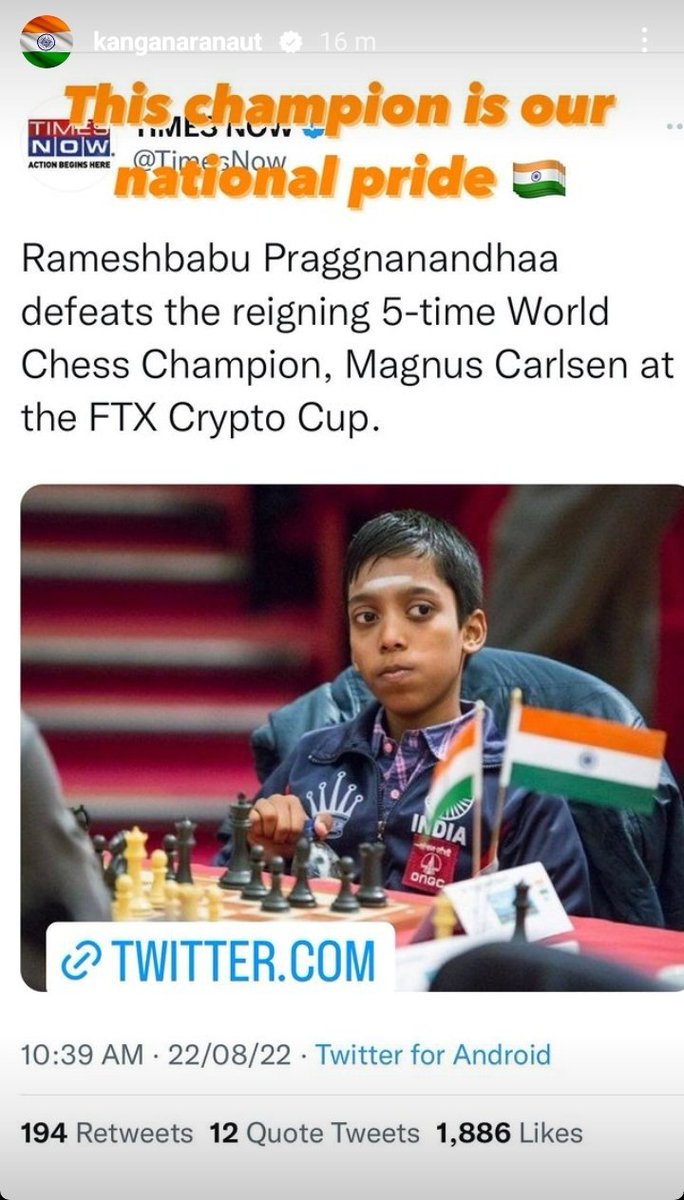Magnus Carlsen and Praggnanandhaa on twitter after the FTX Crypto Cup :  r/india