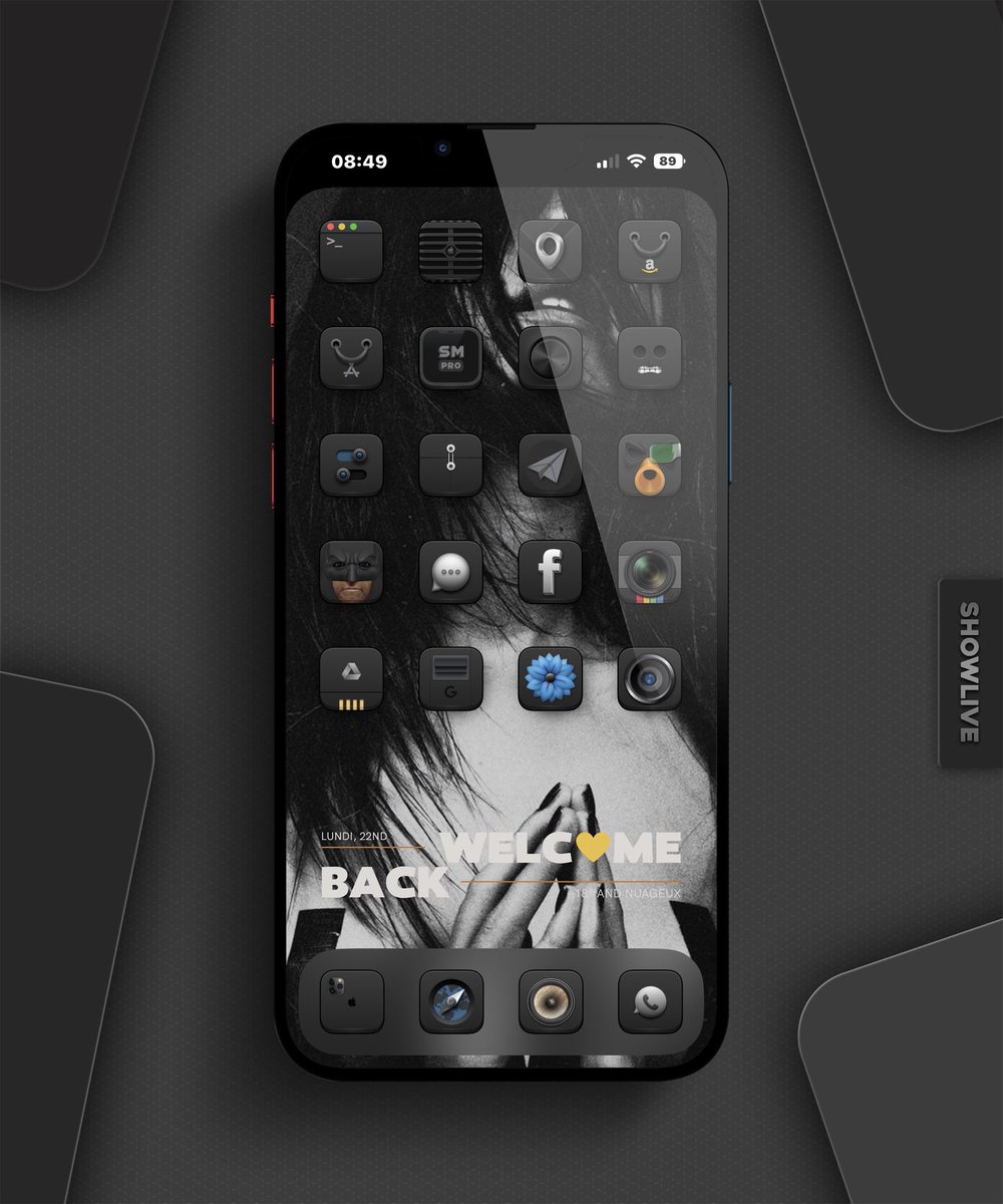 TeboulDavid1's tweet photo. Hello Monday on #iOS16Beta6 with #ShowApp 🌴🌴🌴
.
.
🔘 #ShowLive⚡️@SeanKly
🍊 Icons @Nyk0n_ 🏄
.
.
#ios15homescreen
@screenshot_pro
#ios15icons
#shortcuts
#Wallpaper
#iOS16Beta6
#iPhone13ProMax
#ShowLive🤗 @jennysblessed https://t.co/4IQ6Y2QYeB