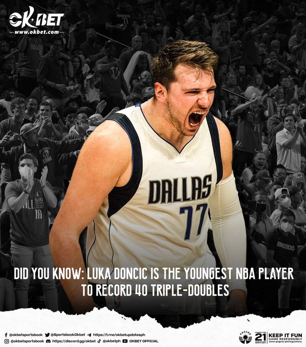 SportsbookOKBET's tweet photo. Look how dominant "Luka Magic" performed in his first four seasons in the league; 40 triple-doubles for this young Slovene kid! 🔥👏
#OKBet #OwnTheWin #okbetsportsbook #LukaDoncic #additionalcontent https://t.co/jNVoQrcKcb