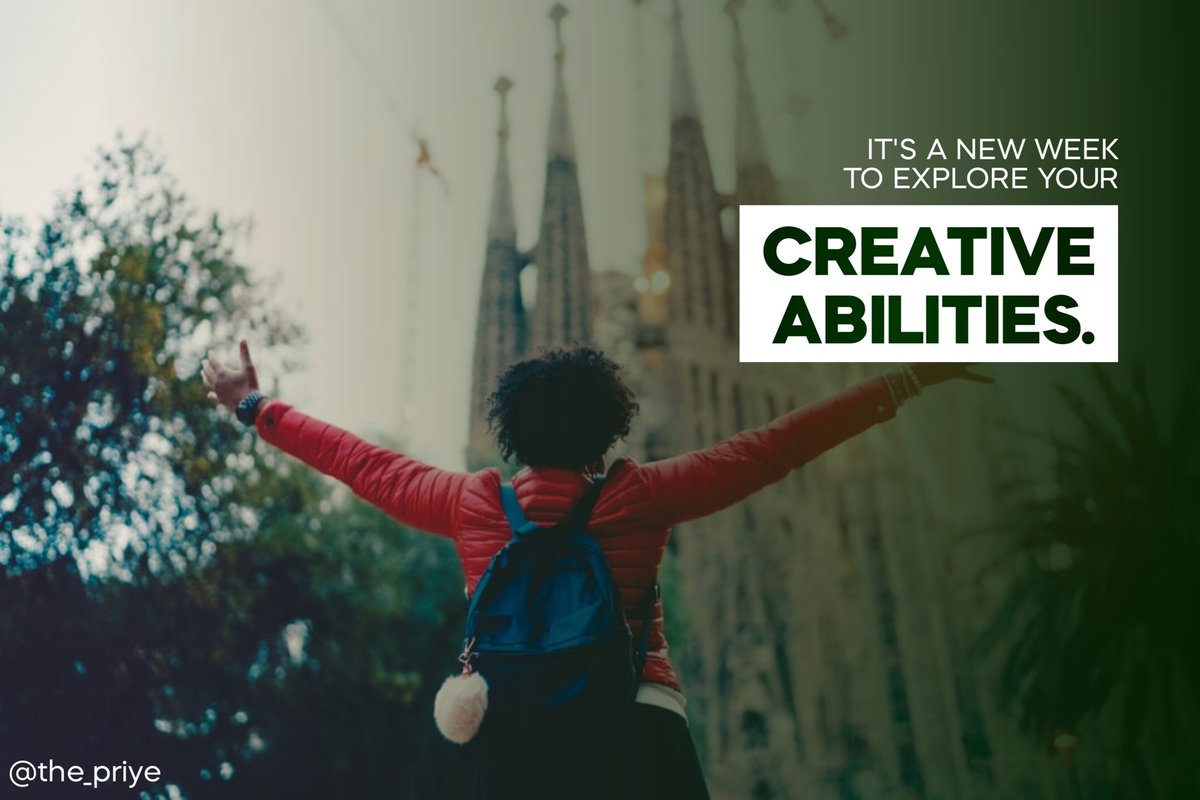 the_priye's tweet photo. We've all got unique creative abilities, that one thing/things we're awesome at without even trying too hard. That's what makes us stand out from the crowd.

Explore the creative you! Cheers to the new week 🤩🏌🏿‍♂️ https://t.co/mwBKGsH7kr