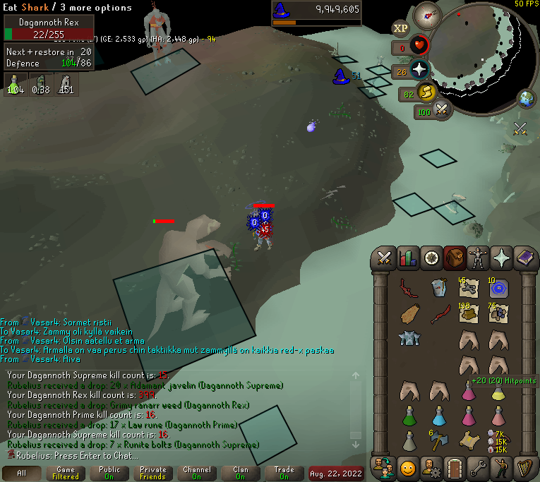Fuugens's tweet photo. @HCIM_Deaths2 Was on autopilot afking DKS while watching LCS play-offs. Had Rex on safespot and prot mage on but I straight up just turned prayer off, idk how. Run was very enjoyable tho. https://t.co/4RfRi0vzN2
