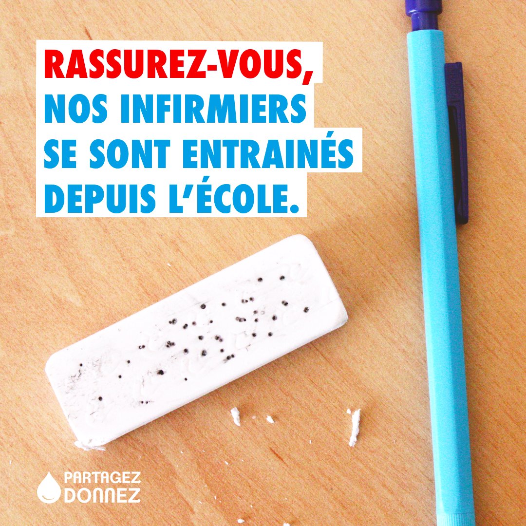 Promis, ils ne piqueront pas à côté 💉

Sinon, la seule fourniture indispensable de la #Rentrée2022 c'est le sang et on a besoin de vous pour ça ❤
Prenez RDV dès maintenant 👉 efs.link/lieux