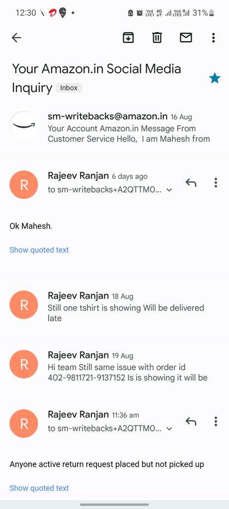 rajeev_ranja5's tweet image. Now check 16th August and check no revert from your side..#Ripamazon