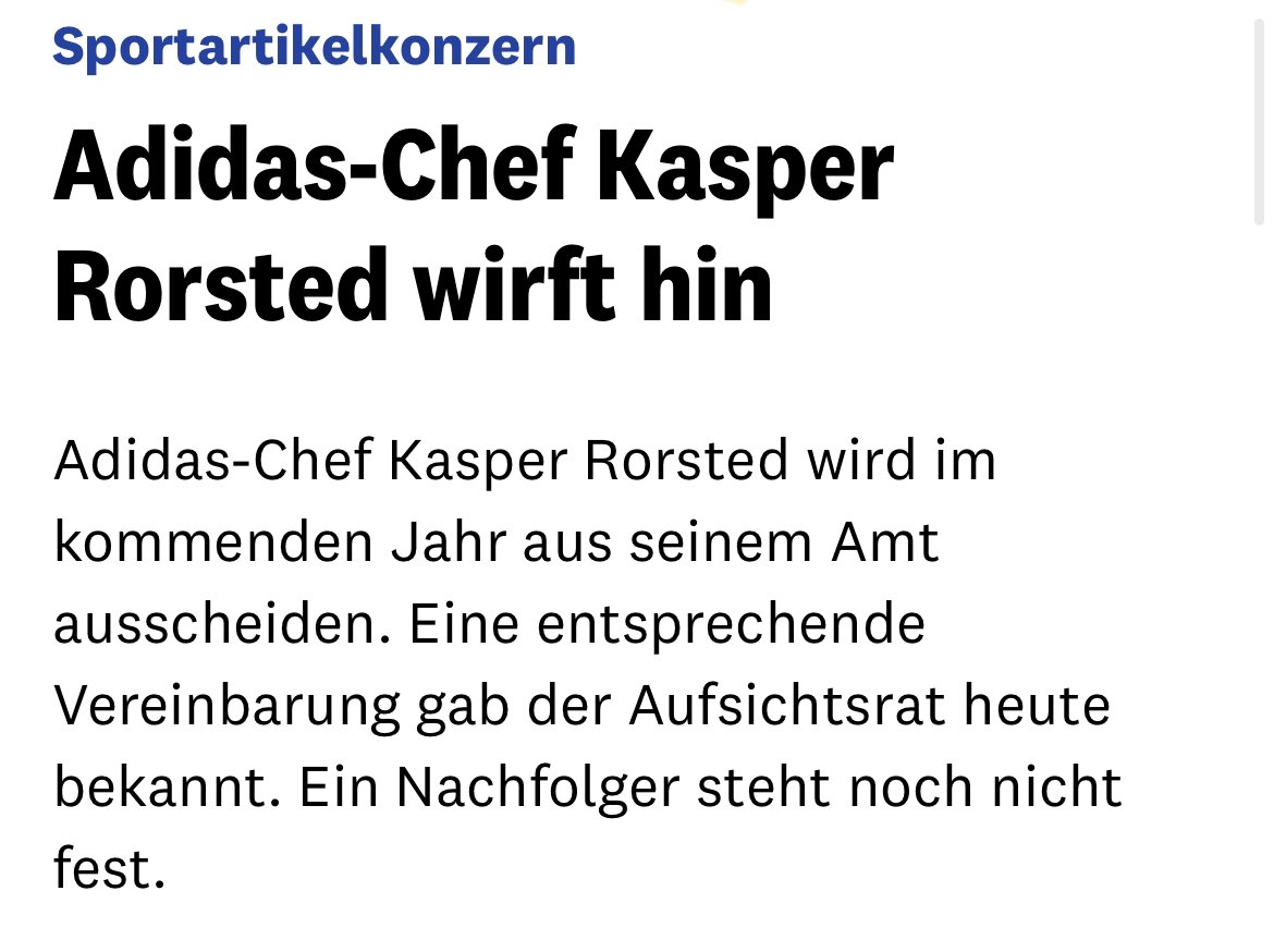 CWRoehl's tweet photo. #Rorsted erlöst #Adidas und wirft hin.
Für einen CEO, der so stark auf den Kapitalmarkt fokussiert ist, eine ziemlich maue Bilanz.
#Aktie bei Amtsantritt (01.10.2016)
€154,60
Aktie heute:
€160,00
#Nike und #Puma derweil verdoppelt. https://t.co/5O2jVG4qzk
