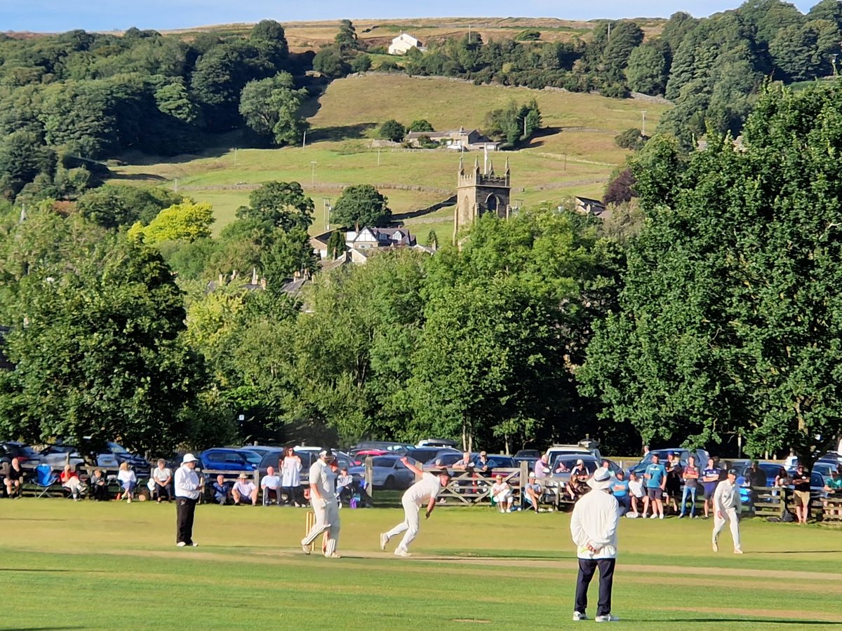 sidbart's tweet image. Village cricket in all is glory: the Atkinson Swires cup final between Birstwith and Upper Wharfedale at Pateley Bridge yesterday. #TheakstonsNidderdaleLeague