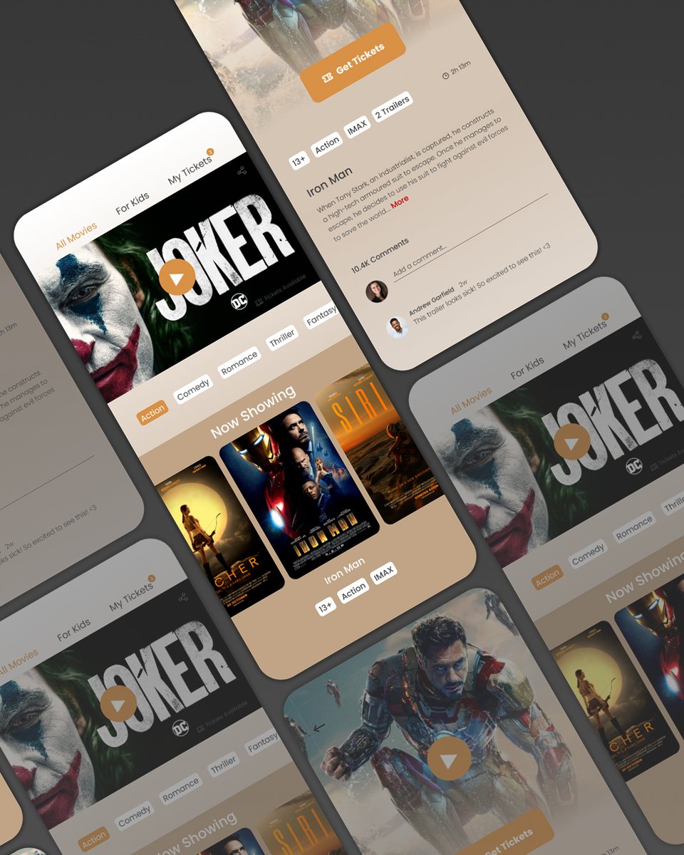 Get the best tickets and experience with this app.

#movieapp #uidesigns #appdesign #appdevelopment #kuwait #nizek