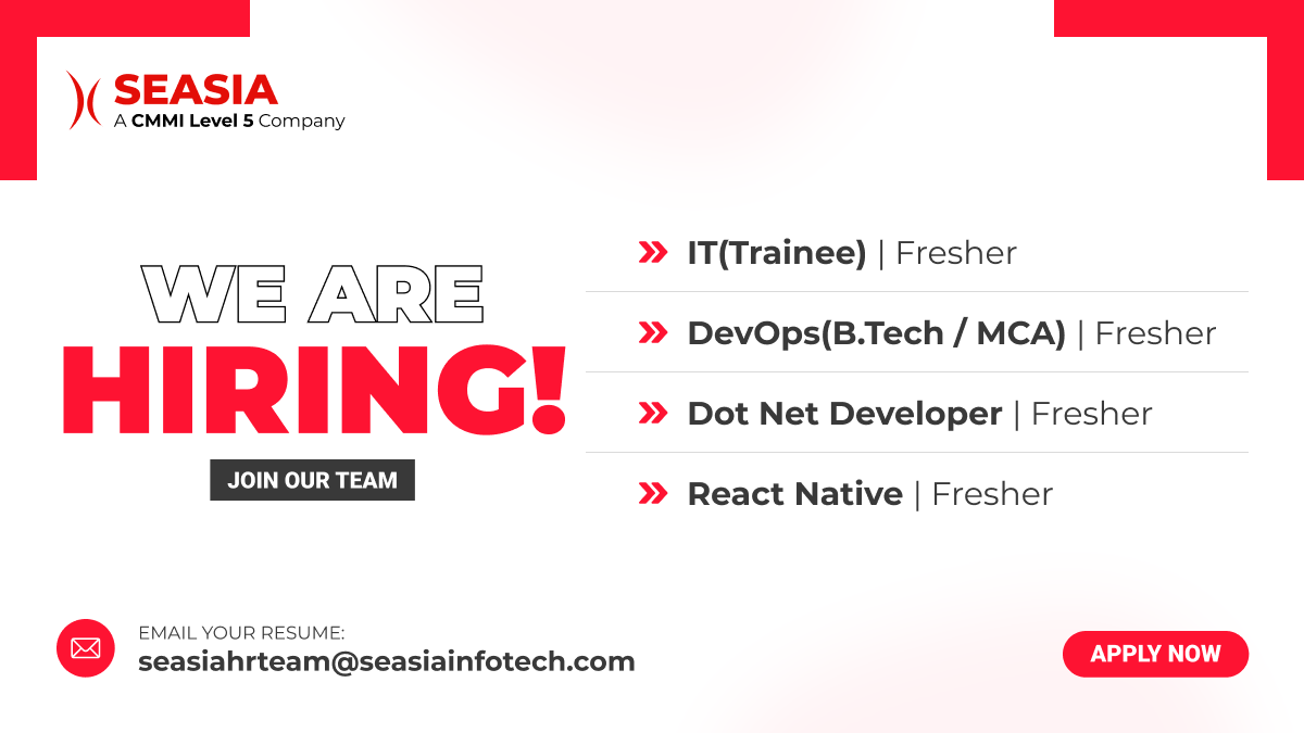 Seasiainfotech's tweet photo. Make your starting career years valuable and mount to greatness with #SeasiaInfoTech.

We are looking for freshers with zeal to grow with our #organization.

Interested #candidates can send their CVs through email:  𝐬𝐞𝐚𝐬𝐢𝐚𝐡𝐫𝐭𝐞𝐚𝐦@𝐬𝐞𝐚𝐬𝐢𝐚𝐢𝐧𝐟𝐨𝐭𝐞𝐜𝐡.𝐜𝐨𝐦 https://t.co/3bQVfv6HUT