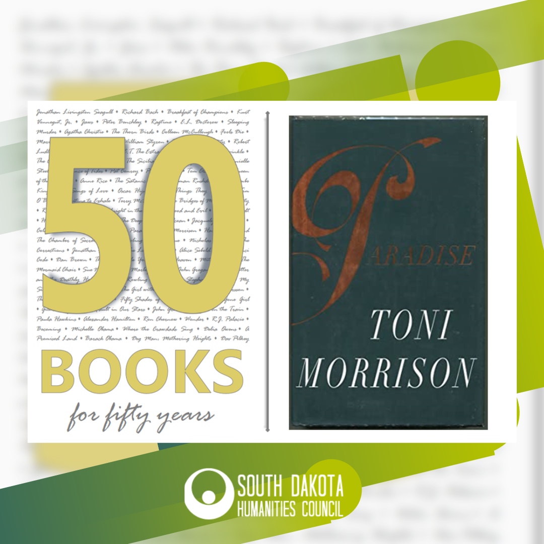 SDHumanities's tweet photo. To celebrate SDHC’s 50th anniversary, we’re looking back at the most popular books of the last 50 years! In 1998, "Paradise" by Toni Morrison topped the bestseller list.

📚 Have you read it? 

#haveyoureadit https://t.co/zPP8s3hyg4