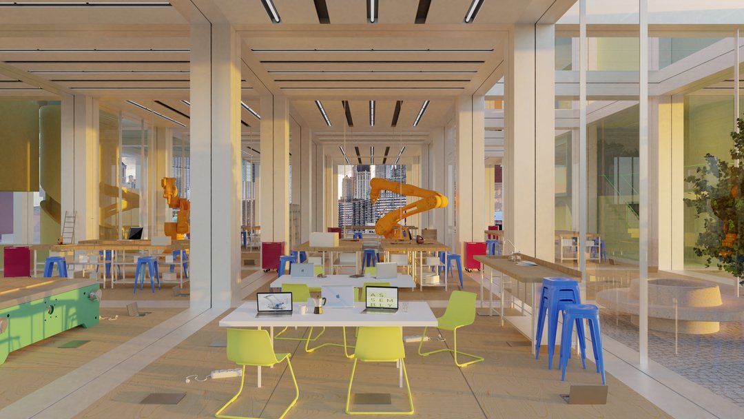 PHASE3_AD's tweet photo. The Assembly, Various Sites, Ongoing.

User generated spaces are designed to accommodate a range of functions from small scale artist workshops to digital fabrication labs, where a universal system of utilitarian floor and ceiling panels integrate lighting, mechanical and electri https://t.co/BDzIMObxme