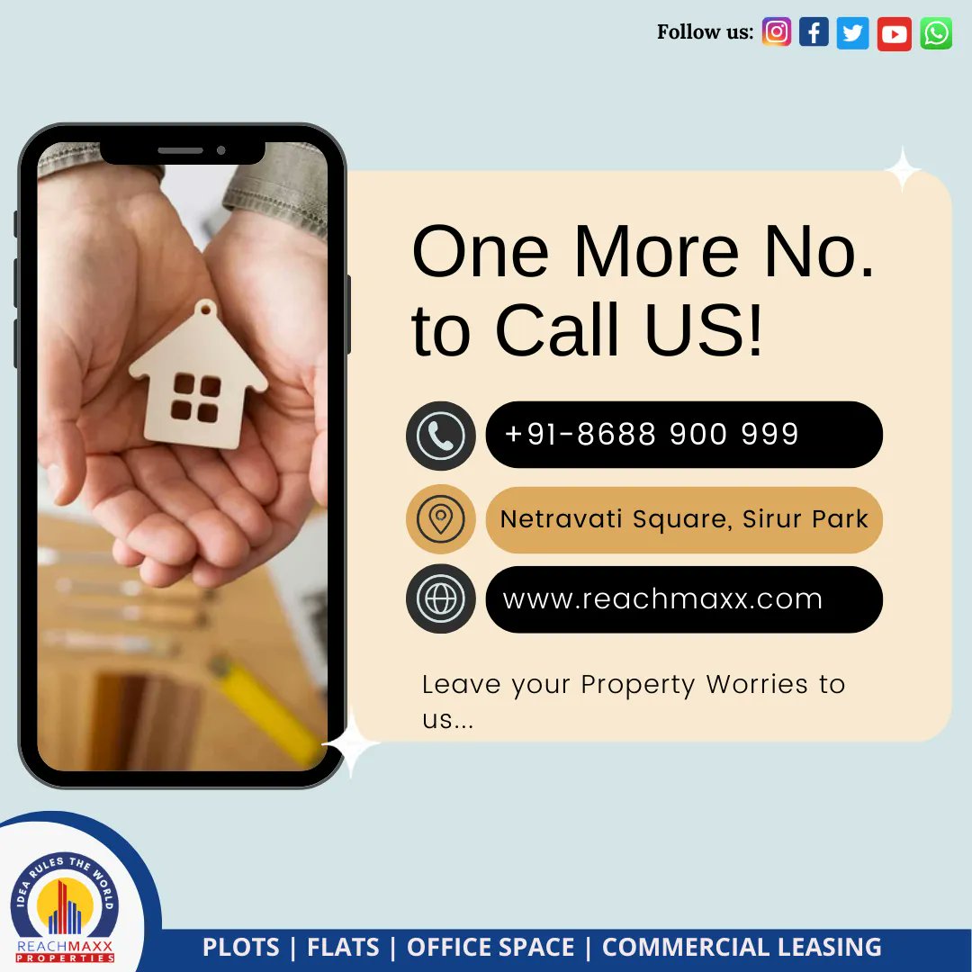 ReachmaxxB's tweet photo. Reachmaxx Properties - Your Property Supermarket

#Reachmaxx #Reachmaxxproperties #Properties #RealestateIndia #RealestateHubli #HubliDharwad #Hubli #RealestateKarnataka #Karnataka #Hubli #Commercialcomplex #PropertyInestmentTips #PropertyInvestment #RealestateInvestment https://t.co/lM3PUNSrHB