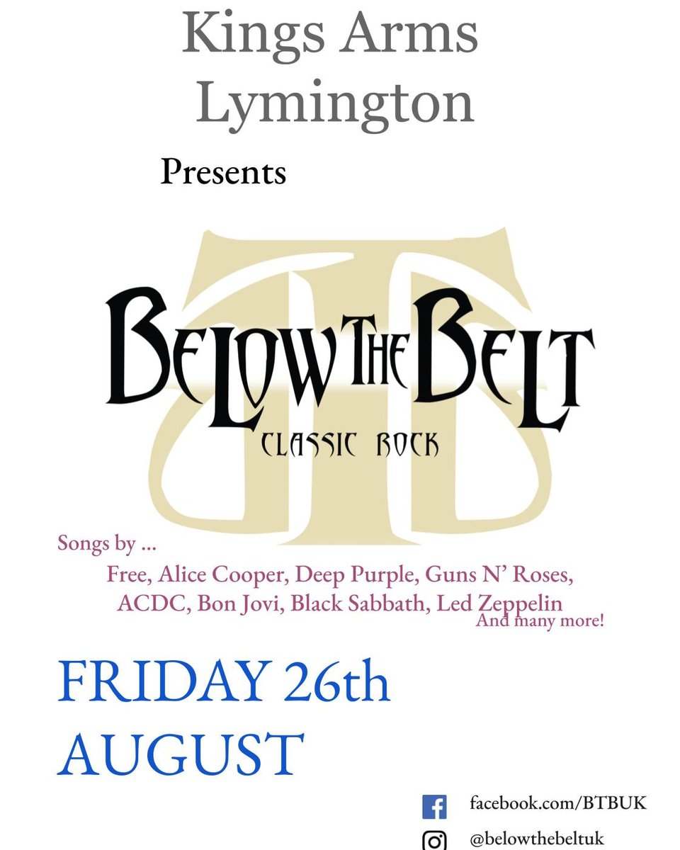 BelowtheBeltUK's tweet photo. @kingsarmslym
@MusicHubSouth
@musicinthecity
#classicrockcovers https://t.co/eWvCviRpX3
