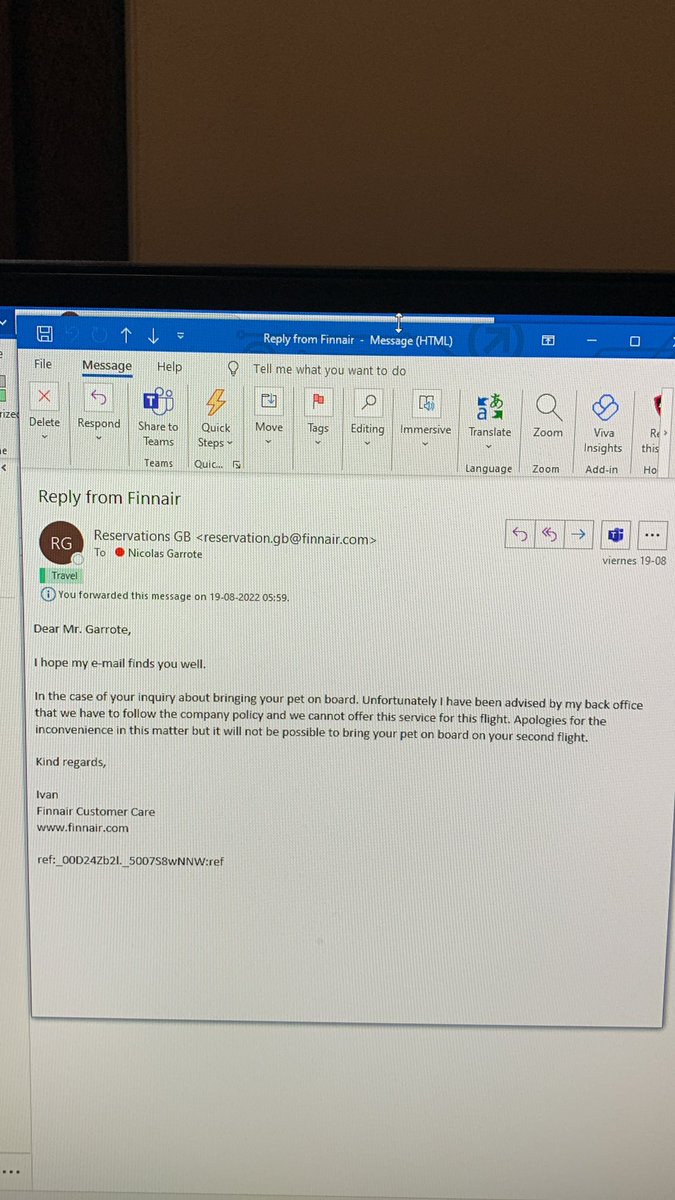 Profe_Albo's tweet photo. @Finnair @FinnairHelps Please clarify if I can travel with cats on flight operated by Finnair. Iberia mentions that this must be done with Finnair who operates the plane.. You sent email saying this is not allowed and cats cannot travel. https://t.co/Om1ypQaypg