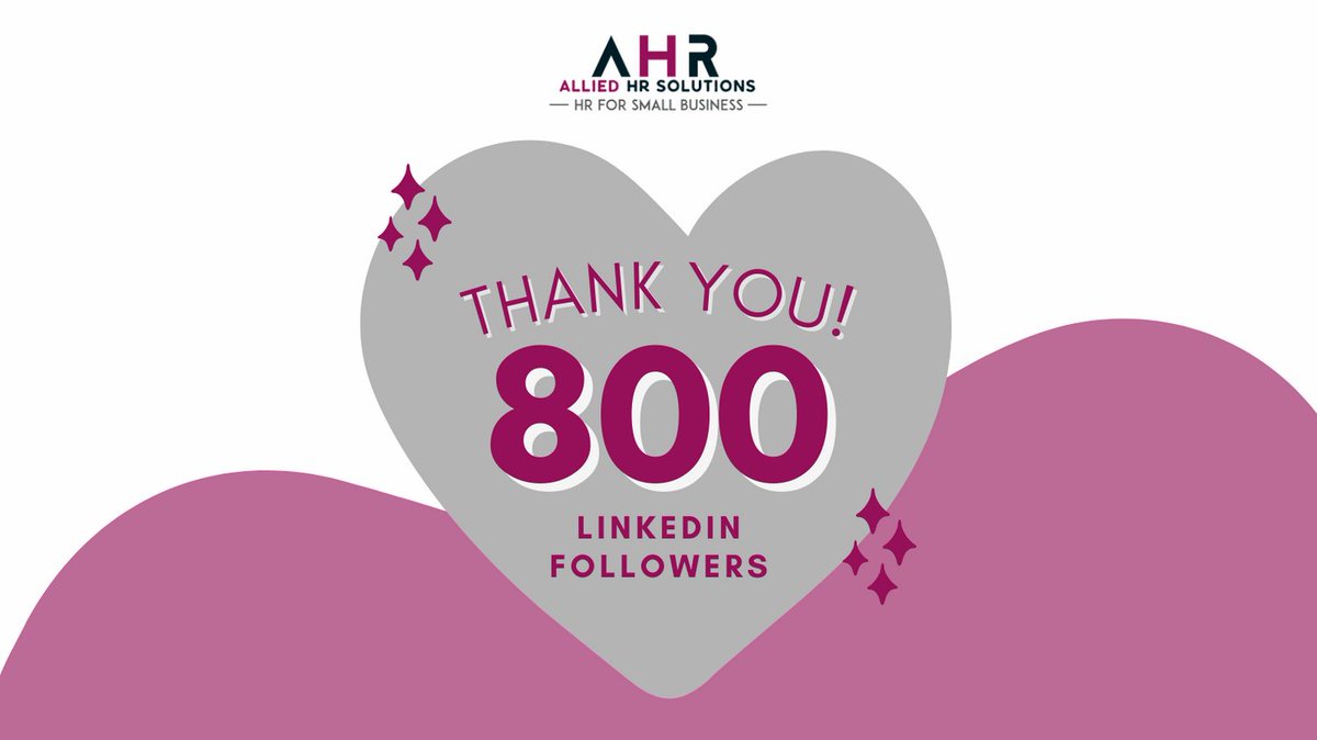 AlliedHRS's tweet photo. ❗️Big news...we just crossed over 800 followers on LinkedIn! Want to follow us there, too? Check it out for HR tips, interesting articles and more: https://t.co/fPCRL6kzVw

#hrsupport #hrforsmallbusiness #hrmanagers #talentadvisors #recruiting #supportsmall https://t.co/bVZn4yF2zw