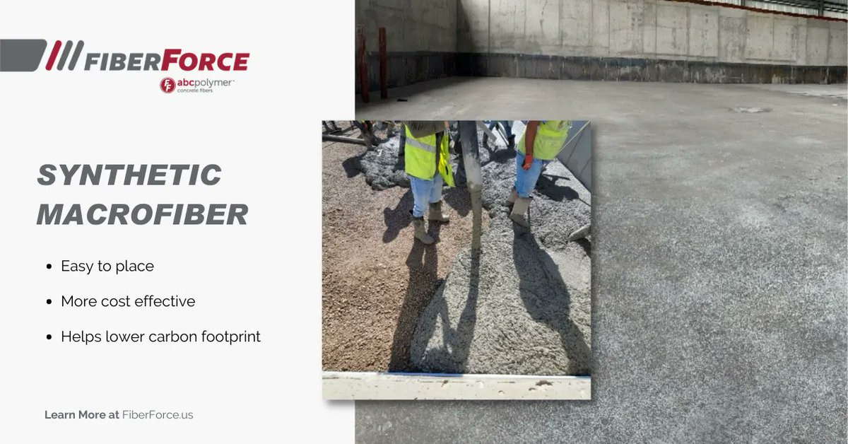 abcFiberForce's tweet image. Do you want concrete reinforcement that is easier to place, more cost-effective, and helps to lower the carbon footprint of your project? Say no more. Check out our FiberForce 750 synthetic macrofiber for your project needs!

#macrofibers #ff750 #fiberforce #valueengineering