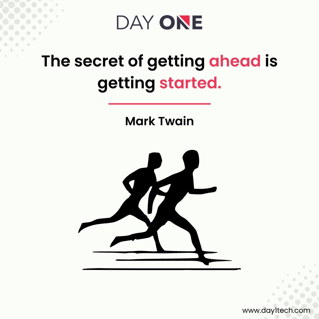 Starting is the key to moving forward. #monday #mondaythoughts #mondaymotivation #mondayblues #appdevelopment #dayone #dayonetech #appdevelopmentcompany #fintech #fintechapp