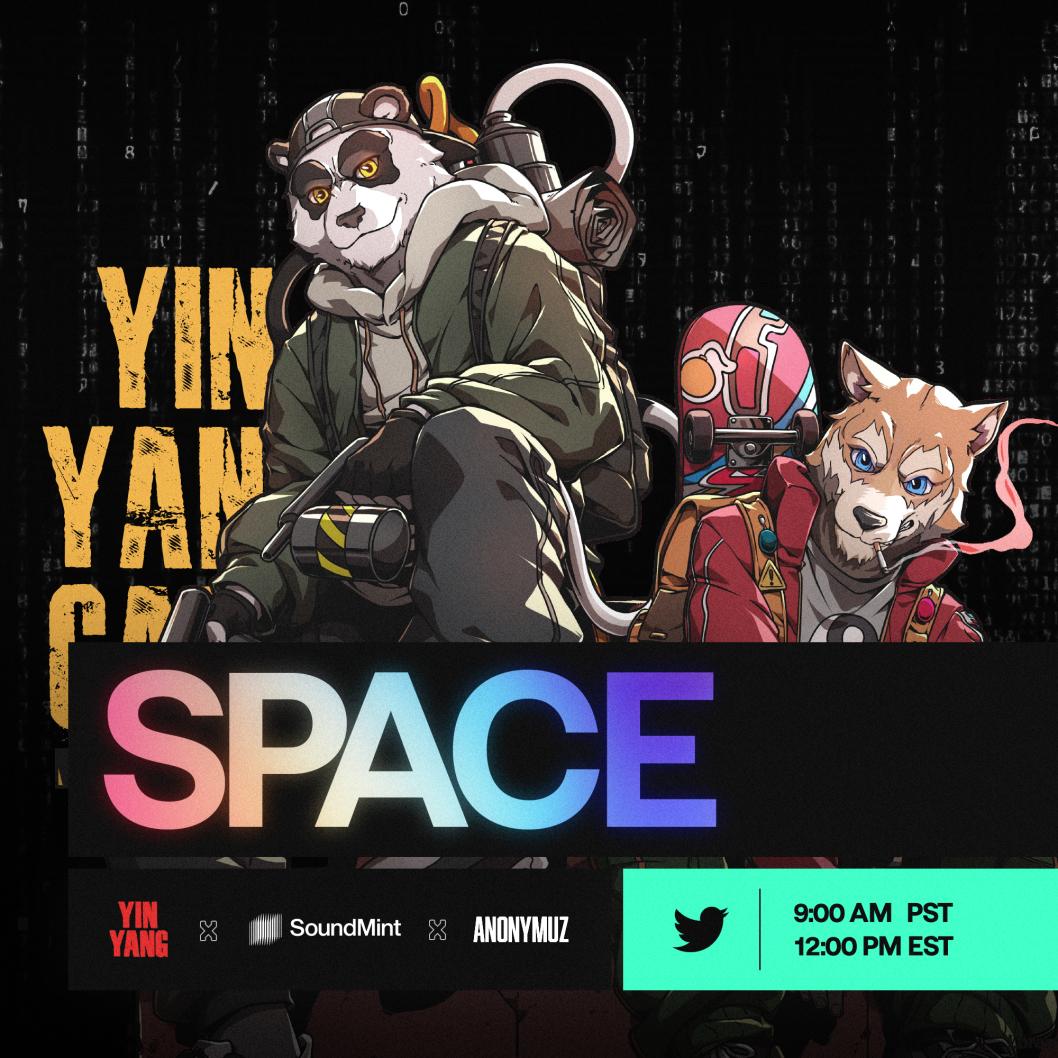 SoundMint (@soundmintxyz) on Twitter photo Twitter Space | Soundmint x <a href="/ProjectYinYang/">Yin Yang Gang</a> ☯️
Join us today @ 12pm EST / 9am PST / 6pm CET
x.com/i/spaces/1yoKM… Twitter Space | Soundmint x <a href="/ProjectYinYang/">Yin Yang Gang</a> ☯️
Join us today @ 12pm EST / 9am PST / 6pm CET
x.com/i/spaces/1yoKM…