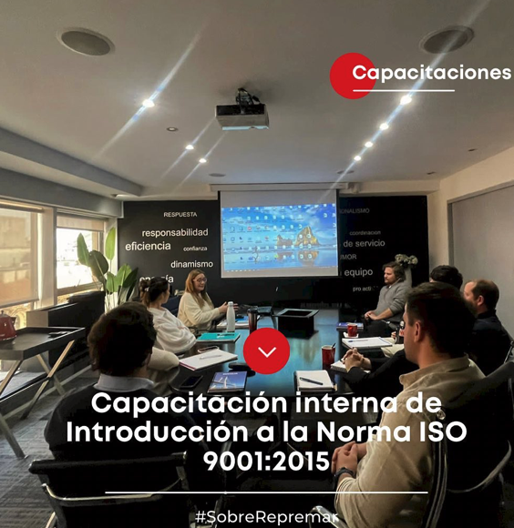 El pasado martes 16, se realizo una capacitación interna de Introducción a la #NormaISO 9001:2015 de la mano de Andrea Hornos.
Hablamos del alcance de la norma y de los cambios con respecto a la versión anterior de la misma.

#repremarshippingagency
#sobrerepremar