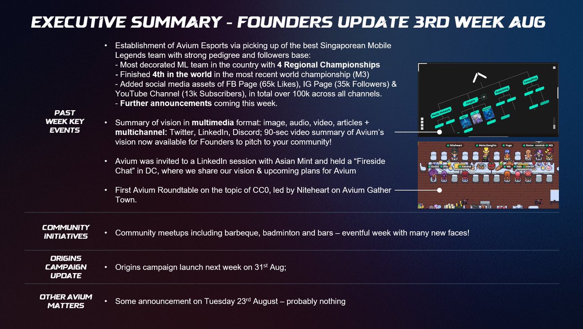 AviumWorld's tweet photo. We had a lot of announcements last week &amp; it might have been a little difficult to follow everything but don't worry, it's all in here.

An esports team (@aviumesports), community initiatives &amp; the relaunch of Avium's vision.

It's a lot, but more developments await.
#4A4A https://t.co/FdYfrim0qe
