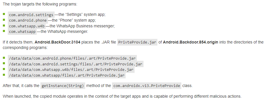 Backdoors in the system partition of budget Android device models  target arbitrary code execution in the WhatsApp and WhatsApp Business messaging apps. Devices are counterfeit versions of famous brand-name models

news.drweb.com/show/?i=14542&…