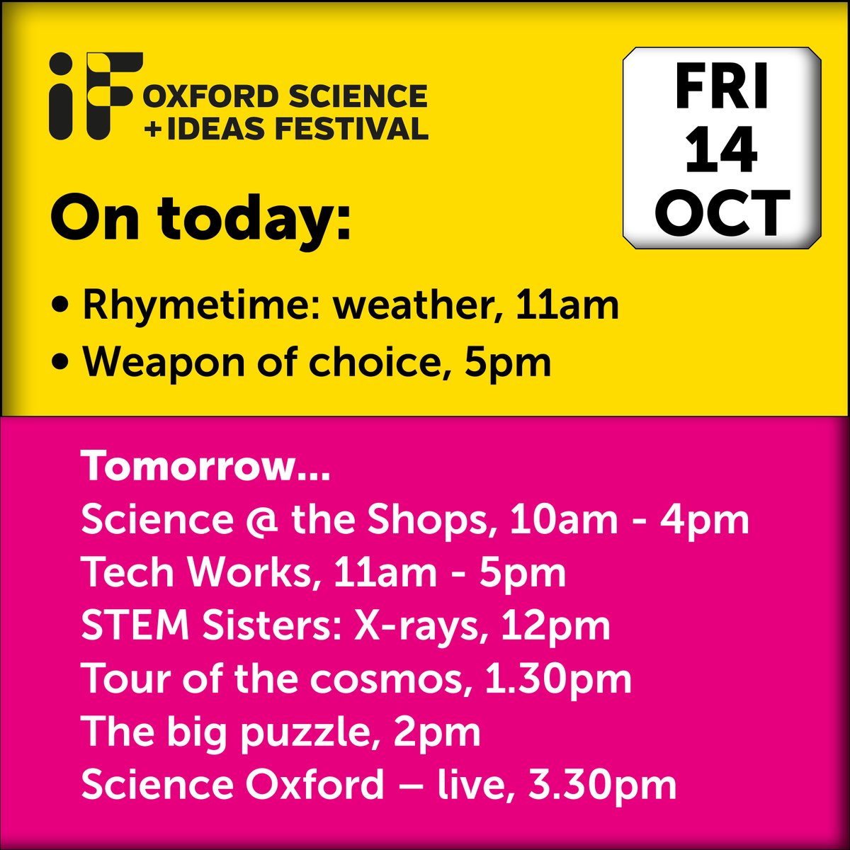IF Oxford (@oxford_if) on Twitter photo On today and tomorrow #IFOx2022
if-oxford.com
@RotwangsRobot <a href="/OxfordPlayhouse/">Oxford Playhouse</a> <a href="/Oxonlibraries/">Oxfordshire Libraries</a> <a href="/oxford_park/">OxfordBusinessPark</a> <a href="/TemplarsSquare/">Templars Square</a> <a href="/hmdtmusic/">HMDT Music</a> <a href="/unboxed2022/">unboxed2022</a> <a href="/scienceoxford/">Science Oxford</a> <a href="/TheDroneRules/">TDR</a> <a href="/UKAEAofficial/">UK Atomic Energy Authority</a> <a href="/ElementSix_/">Element Six</a> <a href="/ndorms/">NDORMS</a> <a href="/NDSurgicalSci/">Nuffield Department of Surgical Sciences</a> <a href="/Immunocore/">Immunocore</a> <a href="/oxengsci/">Engineering Science, Oxford</a> <a href="/arc_oxtv/">NIHR ARC Oxford and Thames Valley</a> On today and tomorrow #IFOx2022
if-oxford.com
@RotwangsRobot <a href="/OxfordPlayhouse/">Oxford Playhouse</a> <a href="/Oxonlibraries/">Oxfordshire Libraries</a> <a href="/oxford_park/">OxfordBusinessPark</a> <a href="/TemplarsSquare/">Templars Square</a> <a href="/hmdtmusic/">HMDT Music</a> <a href="/unboxed2022/">unboxed2022</a> <a href="/scienceoxford/">Science Oxford</a> <a href="/TheDroneRules/">TDR</a> <a href="/UKAEAofficial/">UK Atomic Energy Authority</a> <a href="/ElementSix_/">Element Six</a> <a href="/ndorms/">NDORMS</a> <a href="/NDSurgicalSci/">Nuffield Department of Surgical Sciences</a> <a href="/Immunocore/">Immunocore</a> <a href="/oxengsci/">Engineering Science, Oxford</a> <a href="/arc_oxtv/">NIHR ARC Oxford and Thames Valley</a>