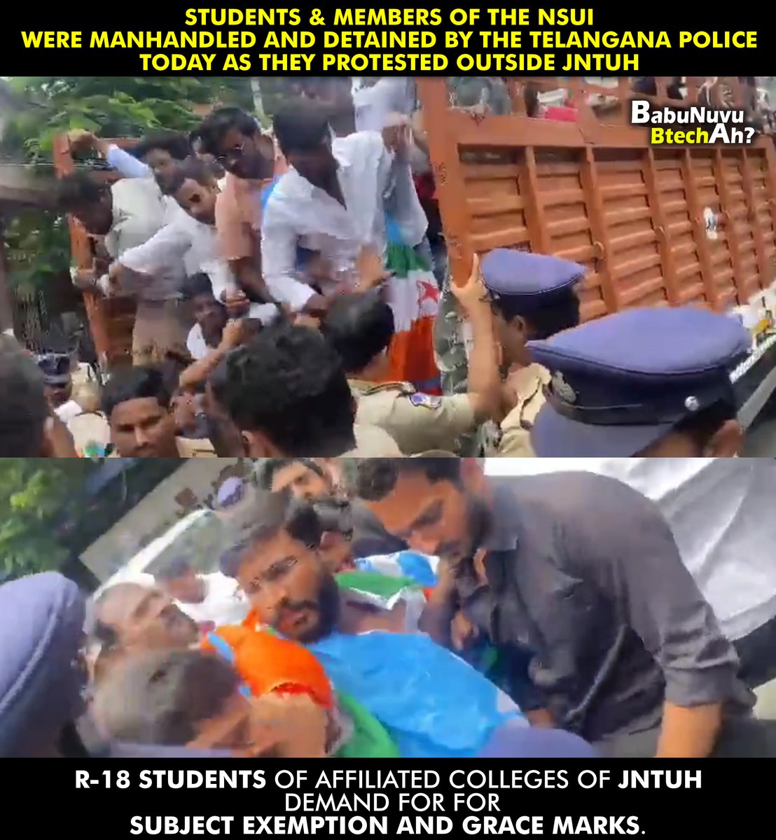 BabuNuvuBtechAh's tweet photo. #JntuhSubjectExemption  Final year R18 students need Subject Exemption and Grace Marks 
Students faced issues during pandemic times with no proper classes.

@KTRTRS
 
@SabithaindraTRS

#JntuH https://t.co/OOKCVPBwk9