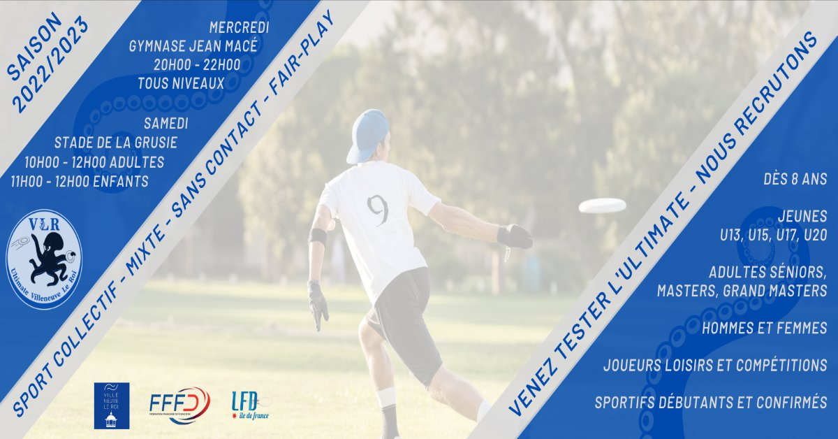 Ultimate_VLR's tweet image. La rentrée approche, vous recherchez un sport original dans un club sympa ? Venez tester l'ULTIMATE durant tout le mois de septembre : quelque soit votre niveau sportif, les Poulpes de VLR vous accueilleront les tentacules ouvertes 🐙

#franceultimate #villeneuveleroi