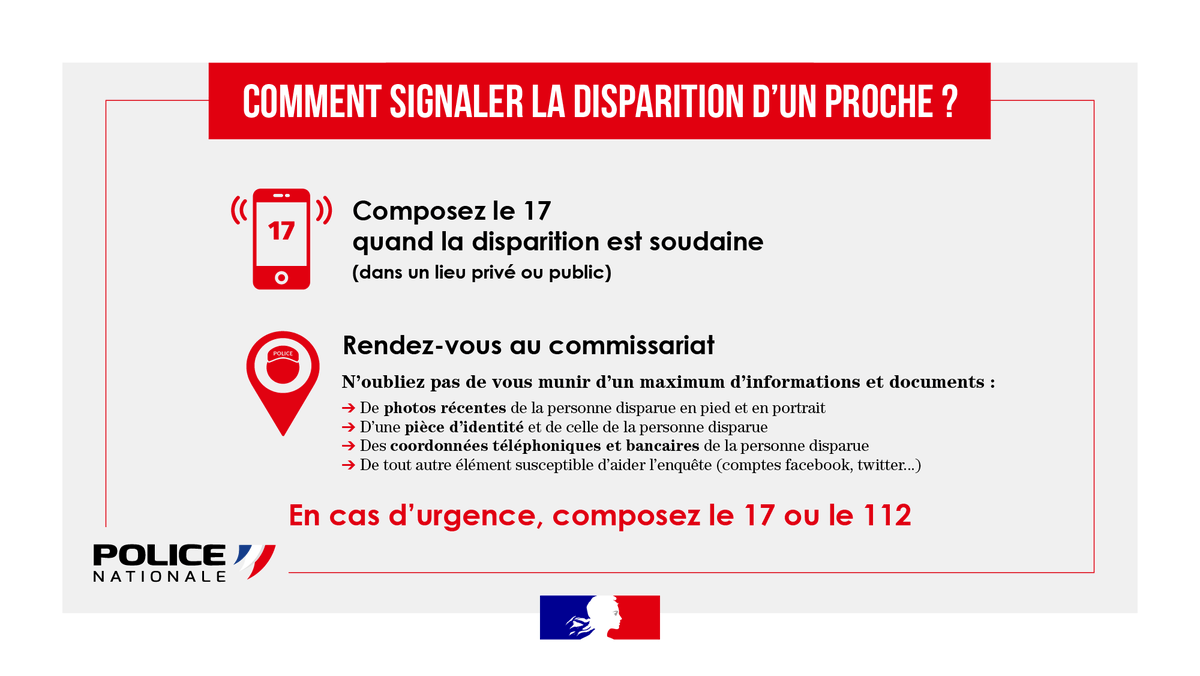 PoliceNat64's tweet photo. [#MardiConseil]
Aujourd'hui, #JournéeInternationaleDesPersonnesDisparues, l'occasion pour #PoliceNat64 de faire un point avec vous sur cette situation d'urgence.
📌#PersonneDisparue : informer rapidement pour engager les recherches
📌Publication sur un réseau : la partager 
#Aide https://t.co/6G3yvjqZTu