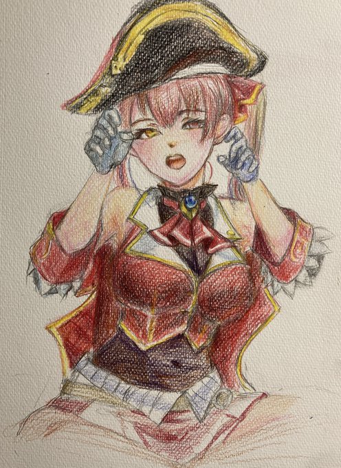 #マリンのお宝
親にマリン船長描いてって言ってあかさあいママの絵を模写して貰いました。 