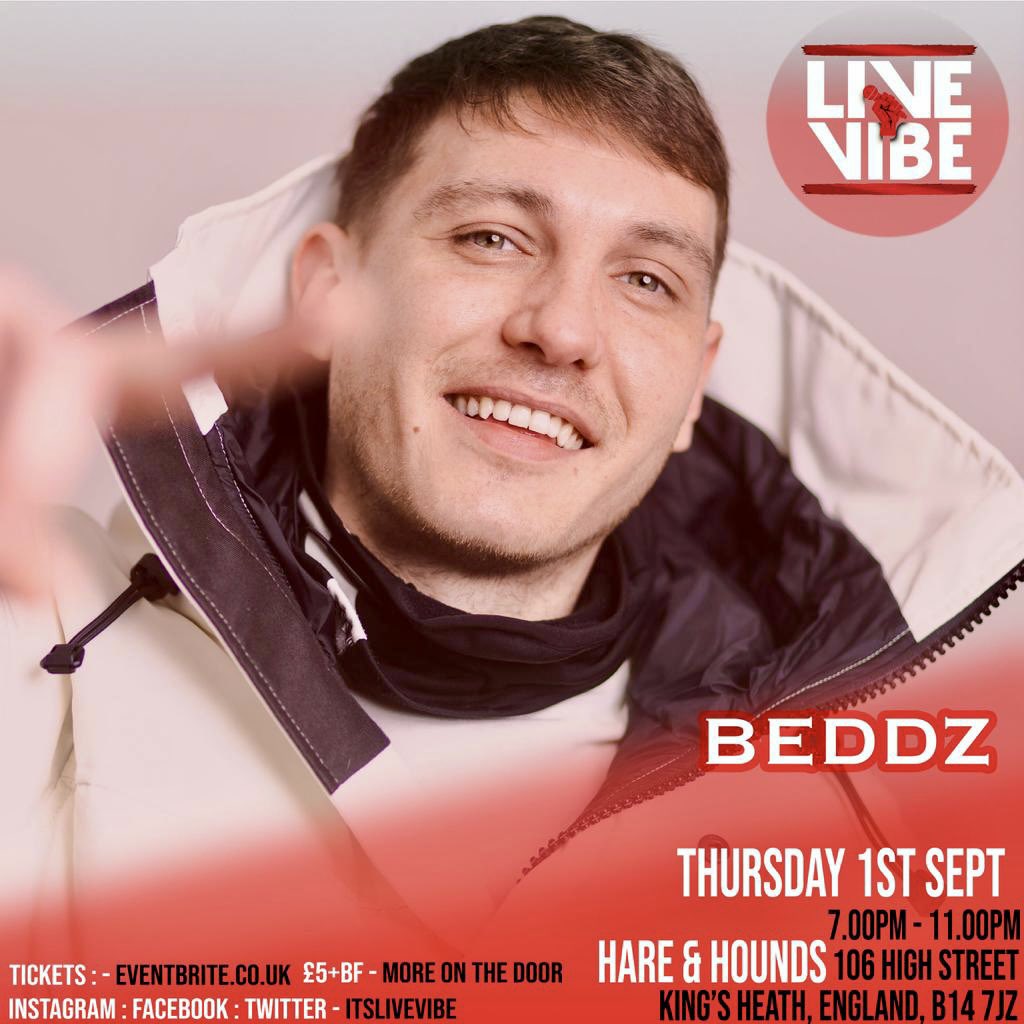 🚨 Let’s Get It 🎤🔥

Catch me at the <a href="/hareandhounds/">Hare & Hounds Birmingham</a> on the 1st of September 7-11pm ✨ Ticket link in bio 🙏🏻

Shout out <a href="/ItsLiveVibe/">Live Vibe</a> and <a href="/VNSManagement/">Vanessa Sinclair</a> for putting together the event 🙌🏻

#Beddz #LiveVibe #TheArtistPlatform #VNS #birmingham #rapper #Hareandhounds #newmusic #rap