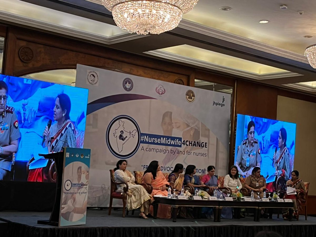 During the panel discussion, Lt Col Dr. Sarvjeet Kaur, secretary @council_nursing, highlighted the need for more recognition and respect for #nurse #midwives to achieve a robust healthcare ecosystem. #AdvocacyToAction #NurseMidwife4Change