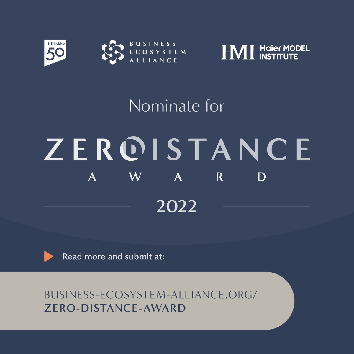 Biz_Ecosystem's tweet photo. Organizations throughout the world who put end-users at the heart of their operating systems are invited to enter the #ZeroDistanceAwards. Application is very easy! Submit your nomination: https://t.co/xmwtj3fUIj

@thinkers50 @hmi_global https://t.co/uQR6t1rEWq
