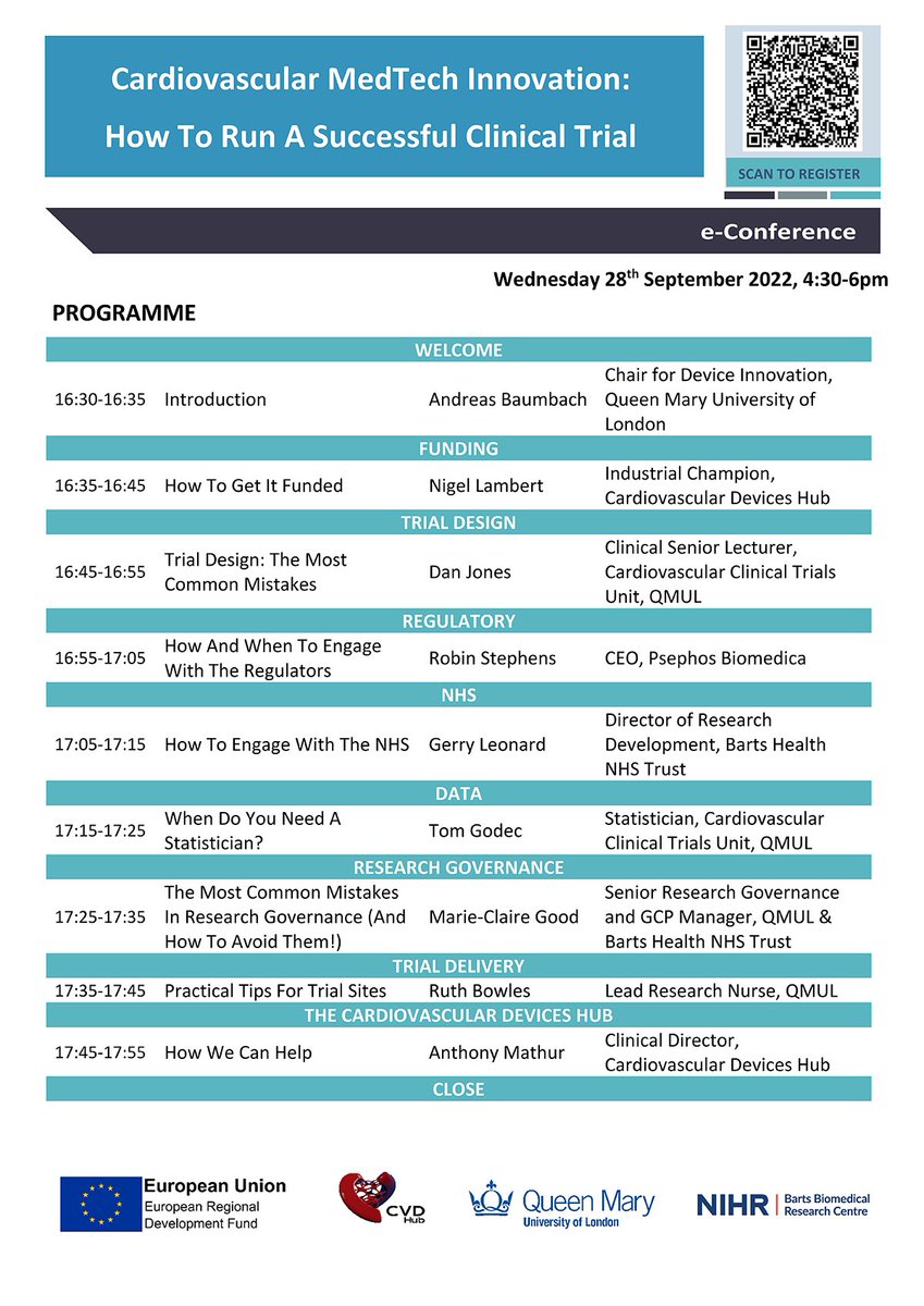 MillbrookMed's tweet photo. 🔑What are the keys to success with clinical trials?

Get all the answers you need in the e-Conference 'Cardiovascular #MedTech Innovation: How To Run A Successful Clinical Trial', happening on September 28 at 16:30.

@CvdHub @QMUL @BartsBRC @AndreasBaumbach @Bhcintervention https://t.co/PUvor4HmfE