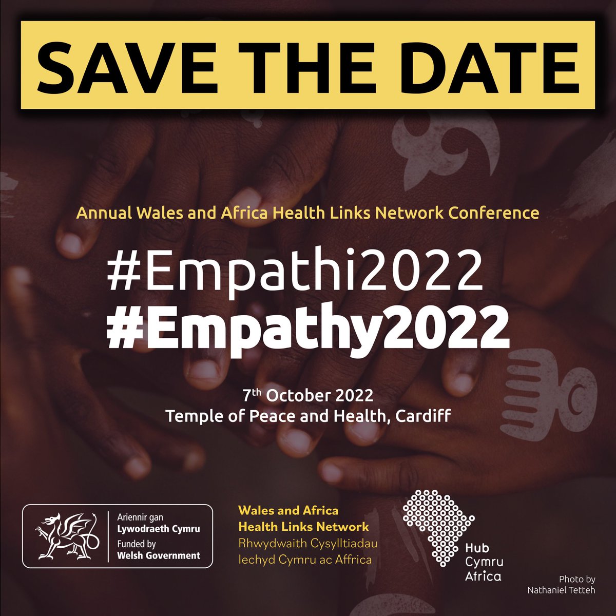 WaAHealthLinks's tweet photo. 🚨Save the date!🚨

The Annual Wales and Africa Health Links Network Conference will take place on 📅 Friday 7th October at the Temple of Peace and Health in Cardiff! The theme will be empathy #Empathy2022. 

More details to follow soon! https://t.co/bqHcwXWYSt
