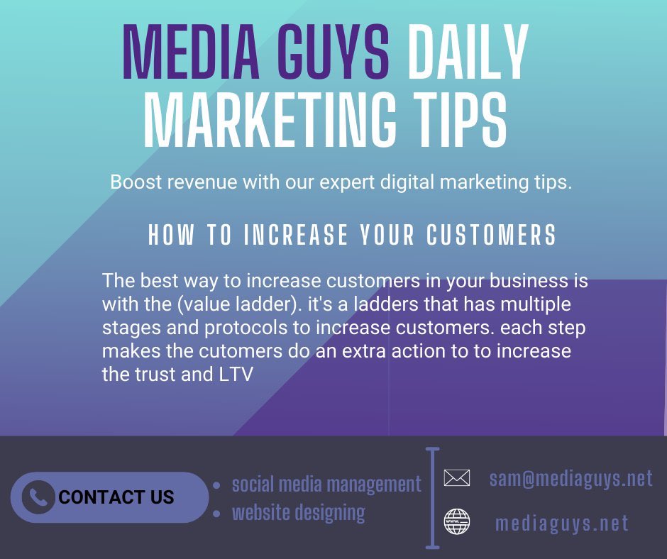 mediaguys3's tweet photo. All of these businesses want to grow their business but don’t know how 

Next post we’ll talk about the value ladder

#b2bmarketing #marketing #advertising #ads #promotions #smma #socialmediamarketing #agency #socialmediaagency #foryou #mediaguys #socialmediamarketingstrategy https://t.co/A2e5IJn5Up