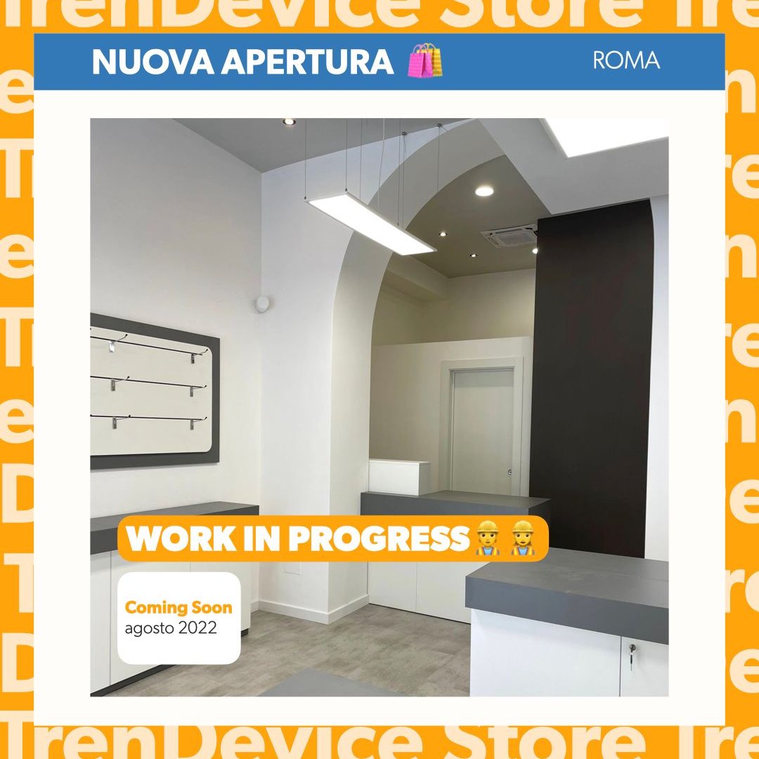 TrenDevice's tweet photo. Saremo di nuovo a Roma! 🔥
Il nuovissimo #TrenDeviceStore della Rete e il secondo della Capitale aprirà PRESTO in pieno centro in via Emanuele Filiberto 26, e renderà ancora più facile e accessibile il percorso di scoperta, acquisto e assistenza per i nostri #Ricondizionati. https://t.co/gWPXC23nb0