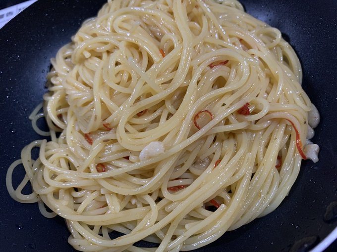 美味しいペペロンチーノ完成! 