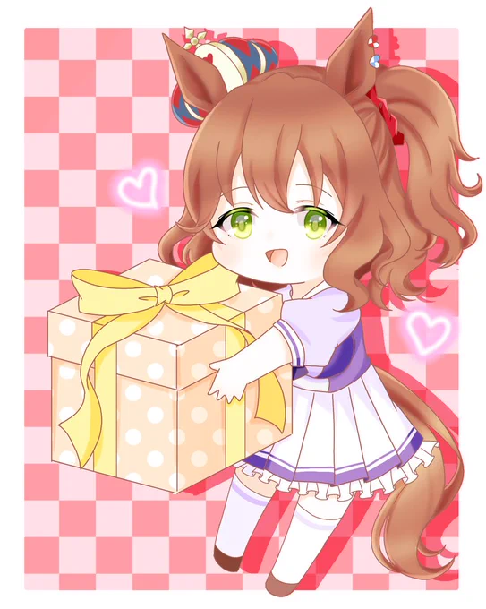 お友達のお誕生日プレゼントで描きましたCV発表されて可愛いお声が聴けて嬉しい#ウマ娘  #アストンマーチャン 